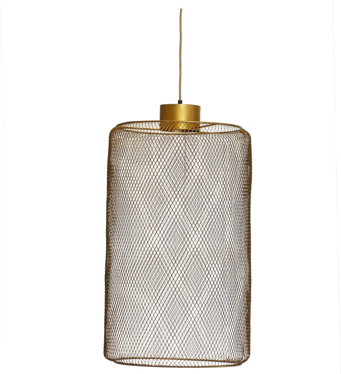 PTMD Mesh Ronde Hanglamp - H70 x Ø48 cm - Ijzer - Goud