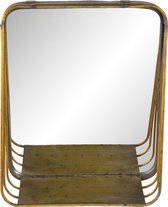Clayre & Eef Wandspiegel 26*11*32 cm Koperkleurig Metaal, Glas Grote Spiegel Muur Spiegel Wand Spiegel