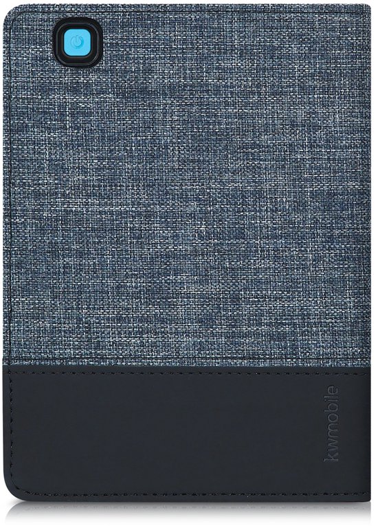 kwmobile hoes geschikt voor Kobo Aura Edition 2 - Canvas beschermhoes in donkerblauw / zwart - Voor e-reader van Merkloos — afbeelding 4