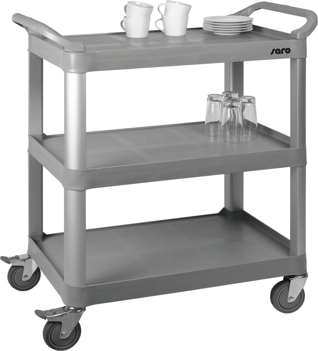 Saro Kunststof serveerwagen | 3 Bladen | 845(b) x 43(d) x 95(h) cm