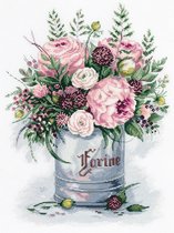 PANNA Kit de broderie Bouquet d'aquarelle C-7050 - Point de croix - Broderie pour adultes - Aida