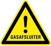 Waarschuwingsbord gasafsluiter - kunststof 300 mm