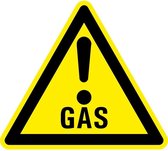 Waarschuwingsbord gas met uitroepteken - dibond 200 mm