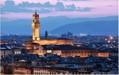 Uitzicht op Palazzo Vecchio en de stad Florence - Foto op Forex - 60 x 40 cm