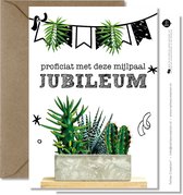 Tallies Cards - greeting  - wenskaarten - Jubileum - Plant  - Set van 4 ansichtkaarten - jubileum - mijlpaal - Inclusief kraft envelop - 100% Duurzaam