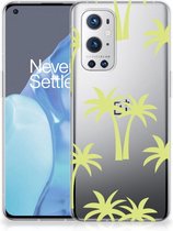 Silicone Case OnePlus 9 Pro Telefoonhoesje met Naam Palmtrees