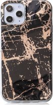 Apple iPhone 12 Pro Hoesje - Mobigear - Marble Serie - TPU Backcover - Zwart / Goud - Hoesje Geschikt Voor Apple iPhone 12 Pro