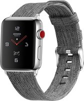 By Qubix - Apple watch bandjes van By Qubix - Apple Watch 38/40mm Canvas bandje - Grijs