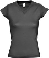 SOLS Dames/dames Maan V Hals T-Shirt met korte mouwen (Donkergrijs)