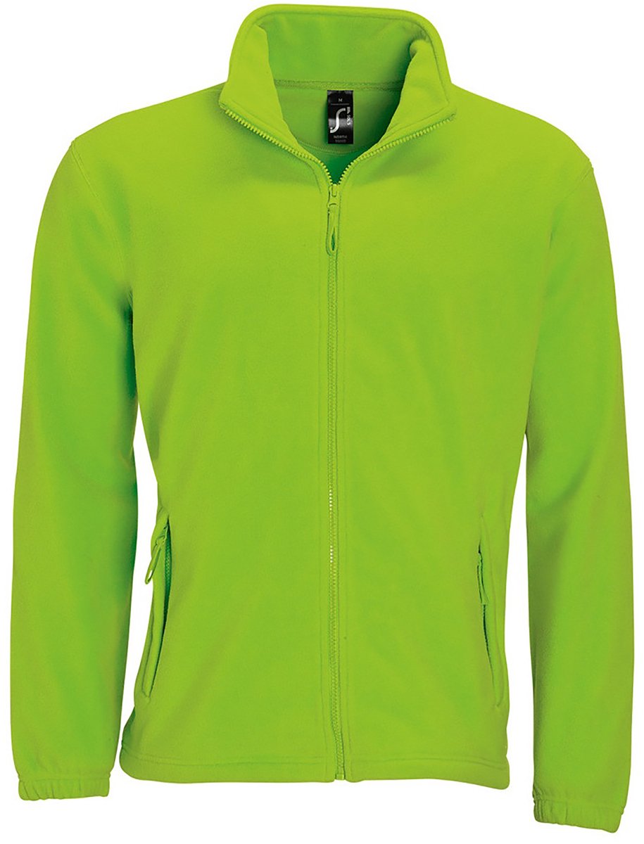 SOLS Heren North Full Zip Outdoor Fleece Jacket Kalk Wit