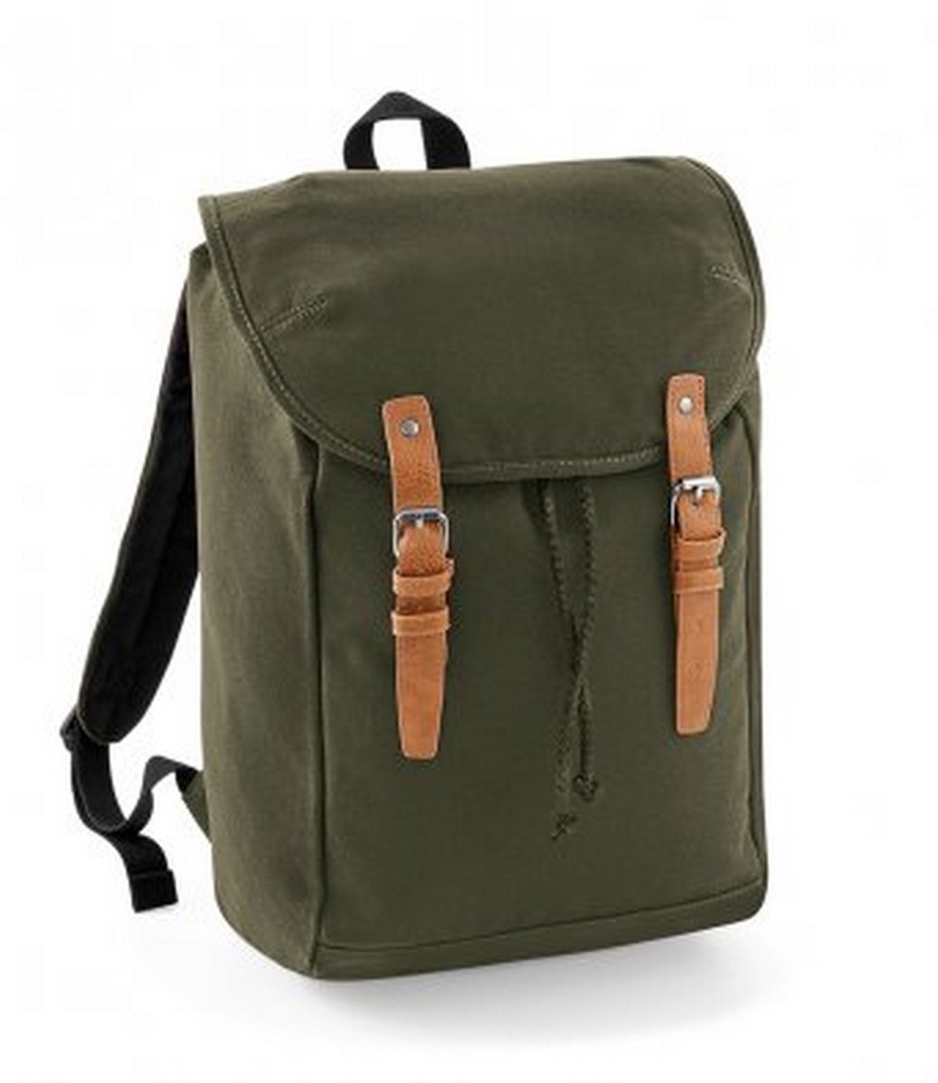 Quadra Vintage Rugzak / Rugzak (Militair Groen)