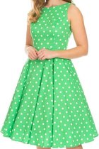 Cindy Polka Dot Dress Green . Jurk - Vrouwen Jurk - Dames Jurk