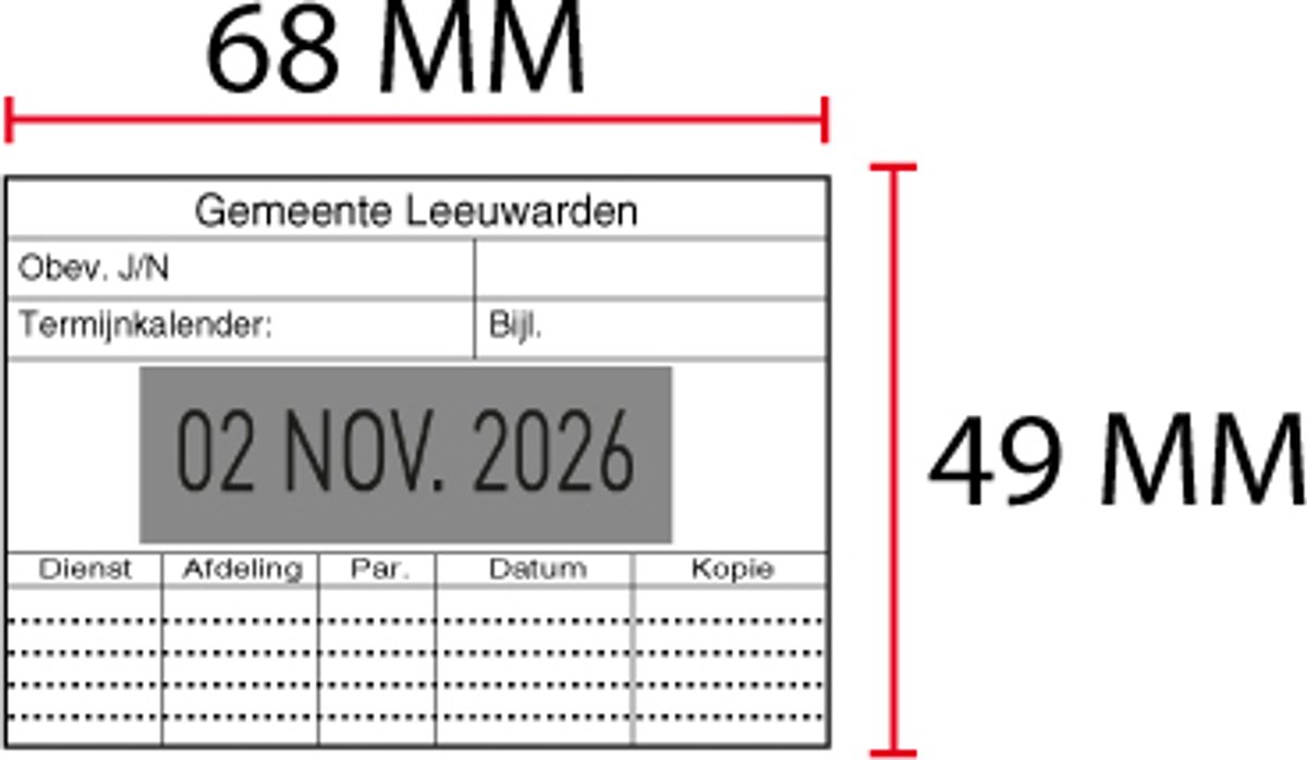 Stempelplaatje Colop 3860