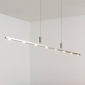 Lucande - LED hanglamp - 8 lichts - aluminium, staal, messing - H: 1.5 cm - mat nikkel, geborsteld, chroom - Inclusief lichtbronnen