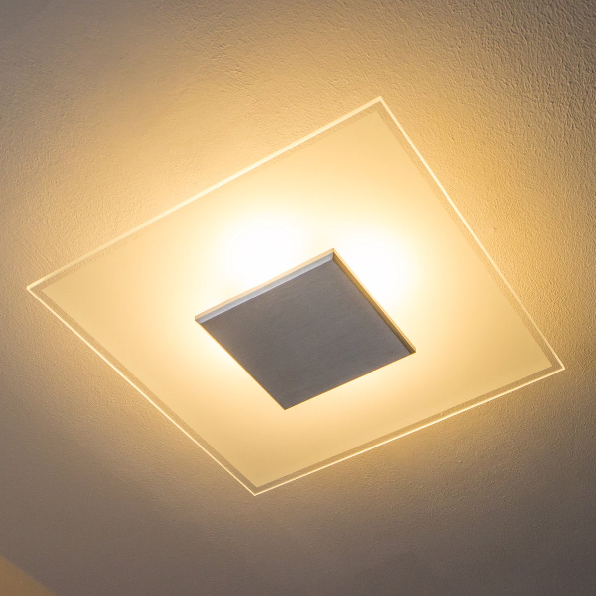 Rothfels - LED wandlamp - 4 lichts - aluminium, staal, glas - H: 7 cm - aluminium, mat geborsteld, gesatineerd - Inclusief lichtbronnen
