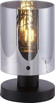 Lindby - Tafellamp - 1licht - staal, glas - H: 26 cm - E27 - , chroom