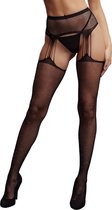 Suspender Rhinestone Pantyhose - Black - O/S - Maat O/S