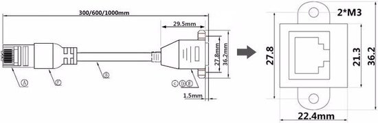 UTP-kabel - 0.25 meter CAT5e straight Wit - TC Shop