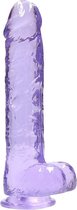 9" / 23 cm Realistic Dildo With Balls - Purple - Realistic Dildos -