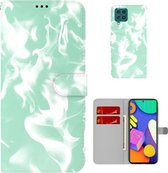 Voor Samsung Galaxy M62/F62 Cloud Fog Pattern Horizontal Flip Leather Case met Houder & Card Slot & Wallet (Mint Groen)