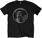 Elton John - Circle Heren T-shirt - L - Zwart