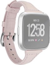 By Qubix geschikt voor Fitbit Versa 1 - 2 & Lite bandje TPU leer - Zacht roze Smartwatchbandje bandje Armband Polsband Strap Band Watchband
