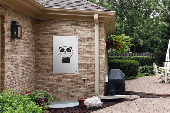 Illustration panda sur fond blanc affiche de jardin toile en vrac 60x90 cm - toile de jardin / toile d'extérieur / Peintures pour l'extérieur (décoration de jardin)