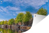 Tuinposters buiten Zonnige impressie van de Prinsengracht in Amsterdam - 90x60 cm - Tuindoek - Buitenposter