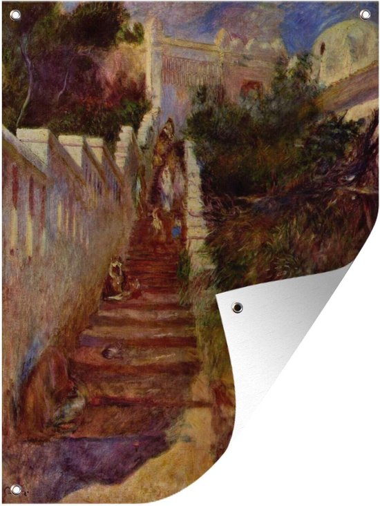 Tuin decoratie Trap in Algiers - Schilderij van Pierre-Auguste Renoir - 30x40 cm - Tuindoek - Buitenposter