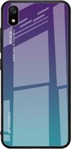 Voor Geschikt voor Xiaomi Redmi 7A Gradient Color Glass Case (paars)