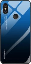 Voor Geschikt voor Xiaomi Redmi Note 5 Pro Gradient Color Glass Case (blauw)