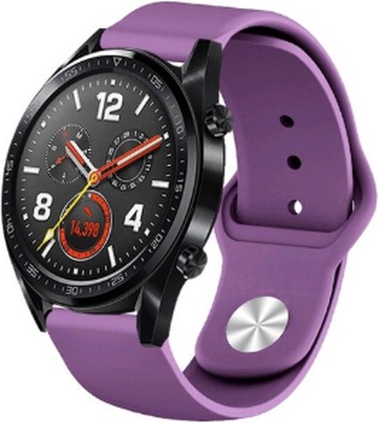 Siliconen Smartwatch bandje - Geschikt voor Huawei Watch GT sport band -  paars - 46mm... | bol.com