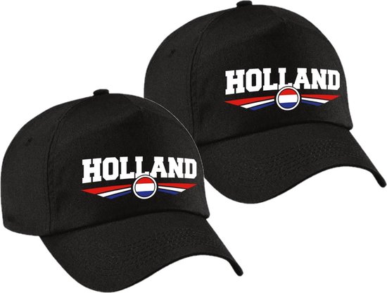 4x stuks Nederland / Holland landen pet / baseball cap zwart volwassenen |  bol.com