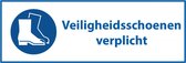 Veiligheidsschoenen verplicht tekststicker, ISO 7010 200 x 75 mm