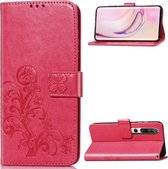 Voor Xiaomi Mi 10 Lucky Clover Pressed Flowers Pattern Leather Case met houder & kaartsleuven & portemonnee & draagriem (Rose)