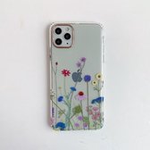 Geschilderd patroon Dubbelzijdig lamineren TPU beschermhoes voor iPhone 12 mini (kleurrijke bloemen)