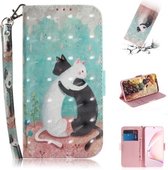 Voor Galaxy Note 10 Lite / A81 3D Schilderen Horizontale Flip Leren Case met Houder & Kaartsleuf & Portemonnee & Lanyard (Zwart-witte kat)