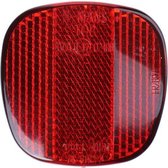 Rode reflector met schroefgat (Zadelpenreflector zonder bev)
