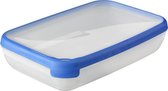 Curver Grand Chef Vershoudbakje met deksel - 2,4L - Rechthoekig - Transparant/Blauw