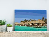 Doe-het-zelf op canvas schilderen - Cottages on the Water-60x40