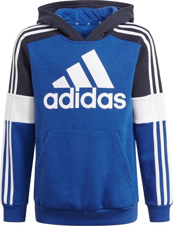 Adidas - Fleece Colorblock Hoodie - Blauw - Kinderen