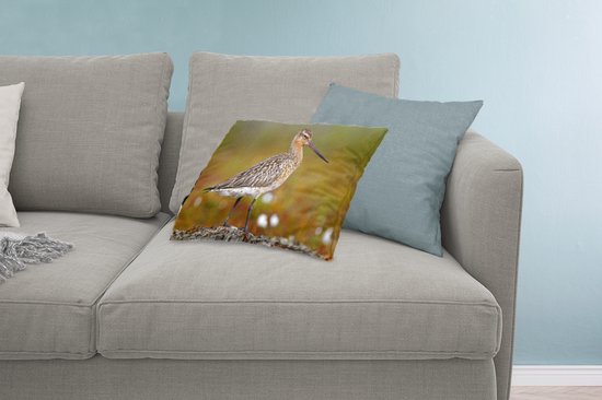 Sierkussen Barge à queue pour l'intérieur - Barge à queue de bar en milieu fleuri - 60x40 cm - Coussin intérieur rectangulaire en coton