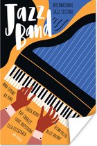 Poster Jazz band - Piano - Muziek - Quotes - 120x180 cm XXL