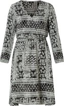 YESTA Harmy Jurk - Black/Ecru - maat 1(48)