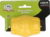 Jolly Pets Jolly Flex-n-chew Bobble – Ovaal stuiterend hondenspeeltje – Uitstekend geschikt om traktaties in te stoppen – Kauwbestendig – Masseert het tandvlees – Geel – Rubber - Small