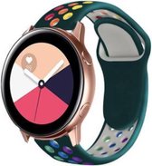 Siliconen Smartwatch bandje - Geschikt voor  Samsung Galaxy Watch Active sport band - kleurrijk dennengroen - Horlogeband / Polsband / Armband