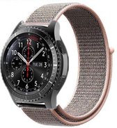 Samsung Galaxy Watch 45mm / 46mm nylon band - pink sand + glazen screen protector