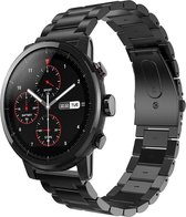 Stalen Smartwatch bandje - Geschikt voor  Xiaomi Amazfit Stratos stalen band - zwart - Horlogeband / Polsband / Armband