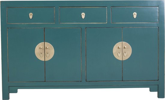 Fine Asianliving Chinese Dressoir Teal - Orientique Collectie B140xD35xH85cm Chinese Meubels Oosterse Kast