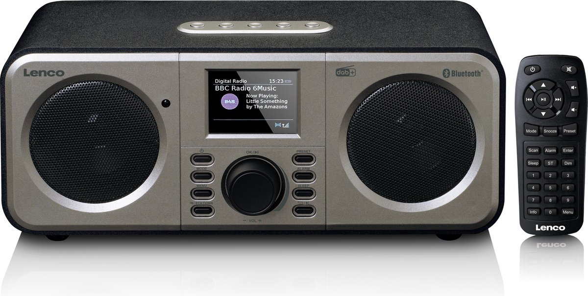Lenco DAR-030BK - DAB Radio met Bluetooth en afstandbediening - Zwart